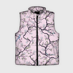 Женский жилет Цветы Сакуры и Птицы На Ветках