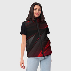 Женский жилет Красно-черный фон, цвет: 3D-черный — фото 2