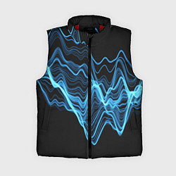 Женский жилет Синие волны-молнии, цвет: 3D-красный