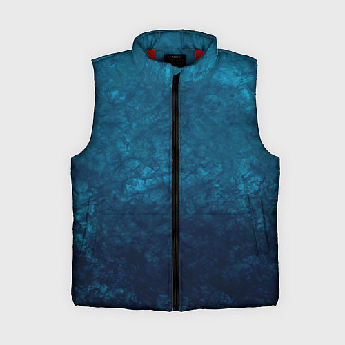 Женский жилет Синий абстрактный мраморный узор / 3D-Красный – фото 1
