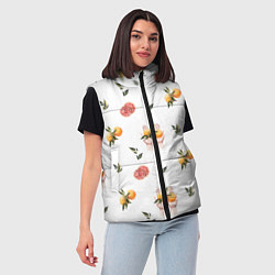 Женский жилет Узор Руки и Апельсины, цвет: 3D-светло-серый — фото 2