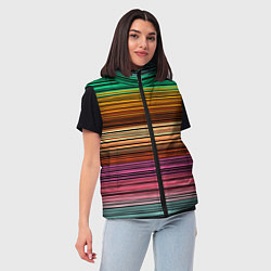 Женский жилет Multicolored thin stripes Разноцветные полосы, цвет: 3D-светло-серый — фото 2