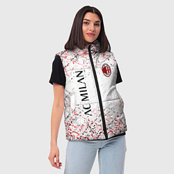 Женский жилет Ac milan logo, цвет: 3D-черный — фото 2