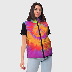 Женский жилет Тай дай в радуге, цвет: 3D-светло-серый — фото 2