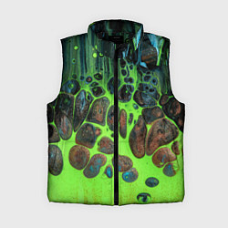 Женский жилет Неоновый песок и камни - Зелёный