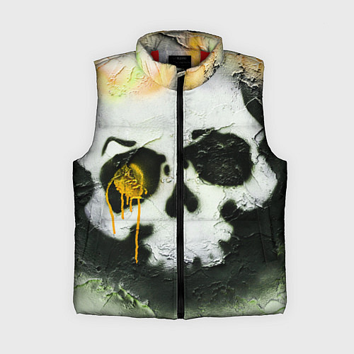 Женский жилет Череп на поверхности в красках - Жёлтый / 3D-Красный – фото 1