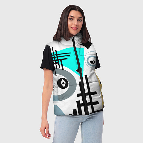 Женский жилет Абстрактный современный дизайн / 3D-Светло-серый – фото 3