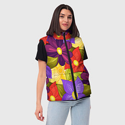 Женский жилет MULTICOLORED PANSIES, цвет: 3D-черный — фото 2