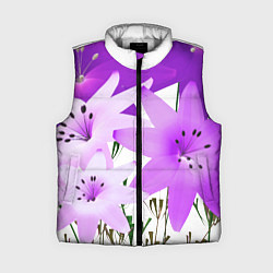 Женский жилет Flowers purple light, цвет: 3D-светло-серый