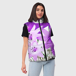 Женский жилет Flowers purple light, цвет: 3D-светло-серый — фото 2