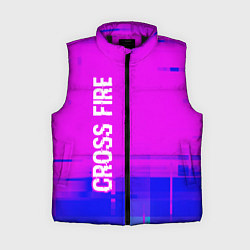 Женский жилет Cross Fire Glitch Text Effect, цвет: 3D-черный