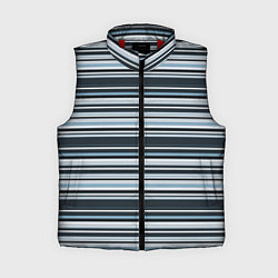 Женский жилет Горизонтальные синие, голубые, белые полосы, цвет: 3D-красный