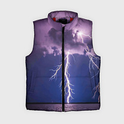 Женский жилет Разряд молний над океаном
