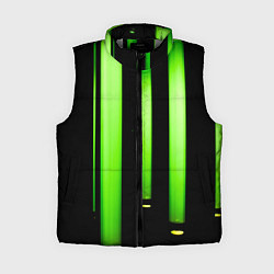 Женский жилет Абстрактные неоновые колбы с кислотой - Зелёный, цвет: 3D-светло-серый