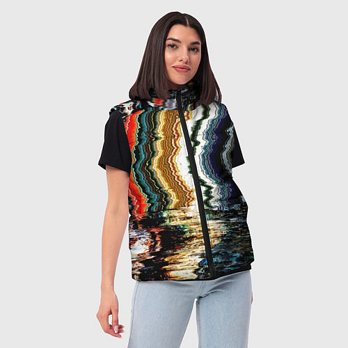 Женский жилет Glitch pattern - fashion trend / 3D-Светло-серый – фото 3