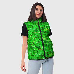 Женский жилет Зелёные листья - текстура, цвет: 3D-красный — фото 2