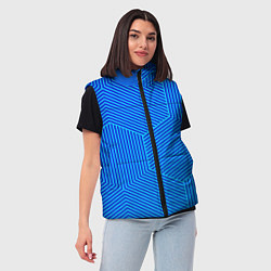 Женский жилет Blue geometry линии, цвет: 3D-красный — фото 2