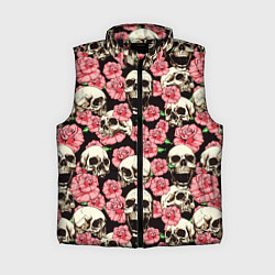 Женский жилет Розы с черепами