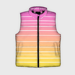 Женский жилет Белые полосы на розовом и желтом градиенте