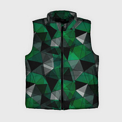 Женский жилет Зеленый, серый и черный геометрический, цвет: 3D-черный