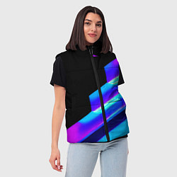 Женский жилет Яркие неоновые линии, цвет: 3D-черный — фото 2