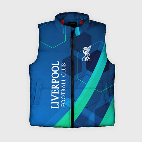 Женский жилет Ливерпуль Синяя абстракция / 3D-Красный – фото 1
