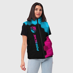 Женский жилет Porsche - neon gradient: по-вертикали, цвет: 3D-черный — фото 2