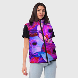 Женский жилет Диски CD - паттерн, цвет: 3D-красный — фото 2
