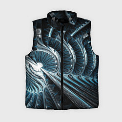 Женский жилет Кибернетический абстрактный тоннель, цвет: 3D-светло-серый