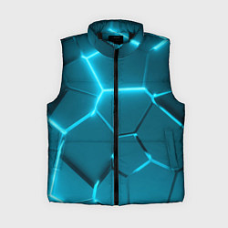 Женский жилет Ледяные неоновые геометрические плиты, цвет: 3D-черный