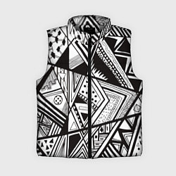 Женский жилет Черно белый узор