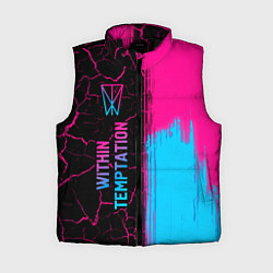 Женский жилет Within Temptation - neon gradient: по-вертикали, цвет: 3D-черный