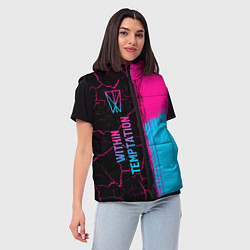 Женский жилет Within Temptation - neon gradient: по-вертикали, цвет: 3D-черный — фото 2