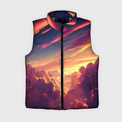Женский жилет Закатное солнце в облаках, цвет: 3D-светло-серый