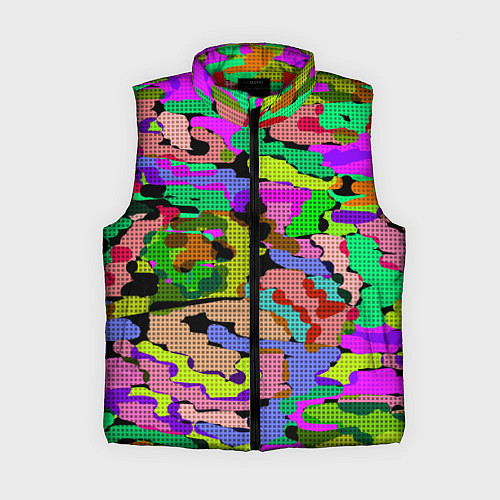 Женский жилет Разноцветный клетчатый камуфляж / 3D-Красный – фото 1