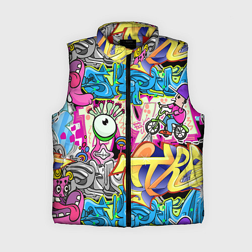 Женский жилет Велосипедист и глаз граффити / 3D-Красный – фото 1