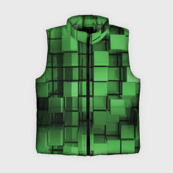 Женский жилет Киберпанк броня - Зелёный металлические кубы