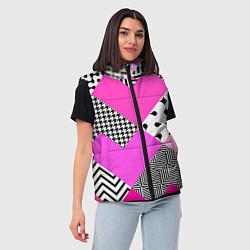 Женский жилет Розовые стрелки и паттерн, цвет: 3D-красный — фото 2