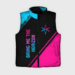 Женский жилет Bring Me the Horizon - neon gradient: надпись, сим, цвет: 3D-черный