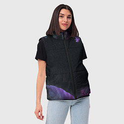 Женский жилет Неоновые космические тропики, цвет: 3D-черный — фото 2
