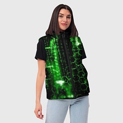 Женский жилет Зелёный программный код, цвет: 3D-светло-серый — фото 2