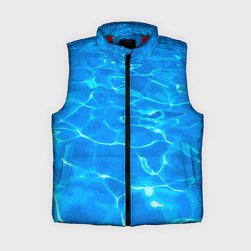 Женский жилет Абстрактные волны бассейна - текстура / 3D-Красный – фото 1