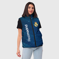 Женский жилет Real madrid голубая абстракция, цвет: 3D-красный — фото 2