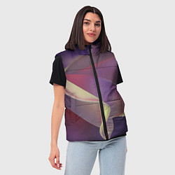 Женский жилет Абстрактные объёмные волны бархата, цвет: 3D-светло-серый — фото 2