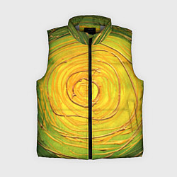 Женский жилет Желто-зеленая текстурная абстракция акрилом