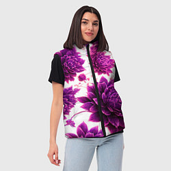 Женский жилет Яркие цветочные бутоны, цвет: 3D-черный — фото 2