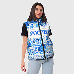 Женский жилет РОССИЯ голубой узор, цвет: 3D-светло-серый — фото 2