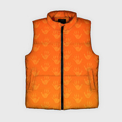 Женский жилет Лапки опоссума оранжевые, цвет: 3D-красный