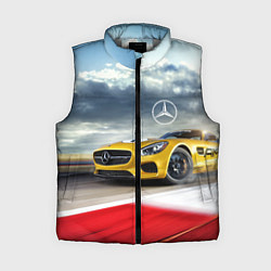 Женский жилет Mercedes AMG V8 Biturbo на трассе, цвет: 3D-светло-серый