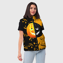 Женский жилет Тыква на Хэллоуин, цвет: 3D-светло-серый — фото 2